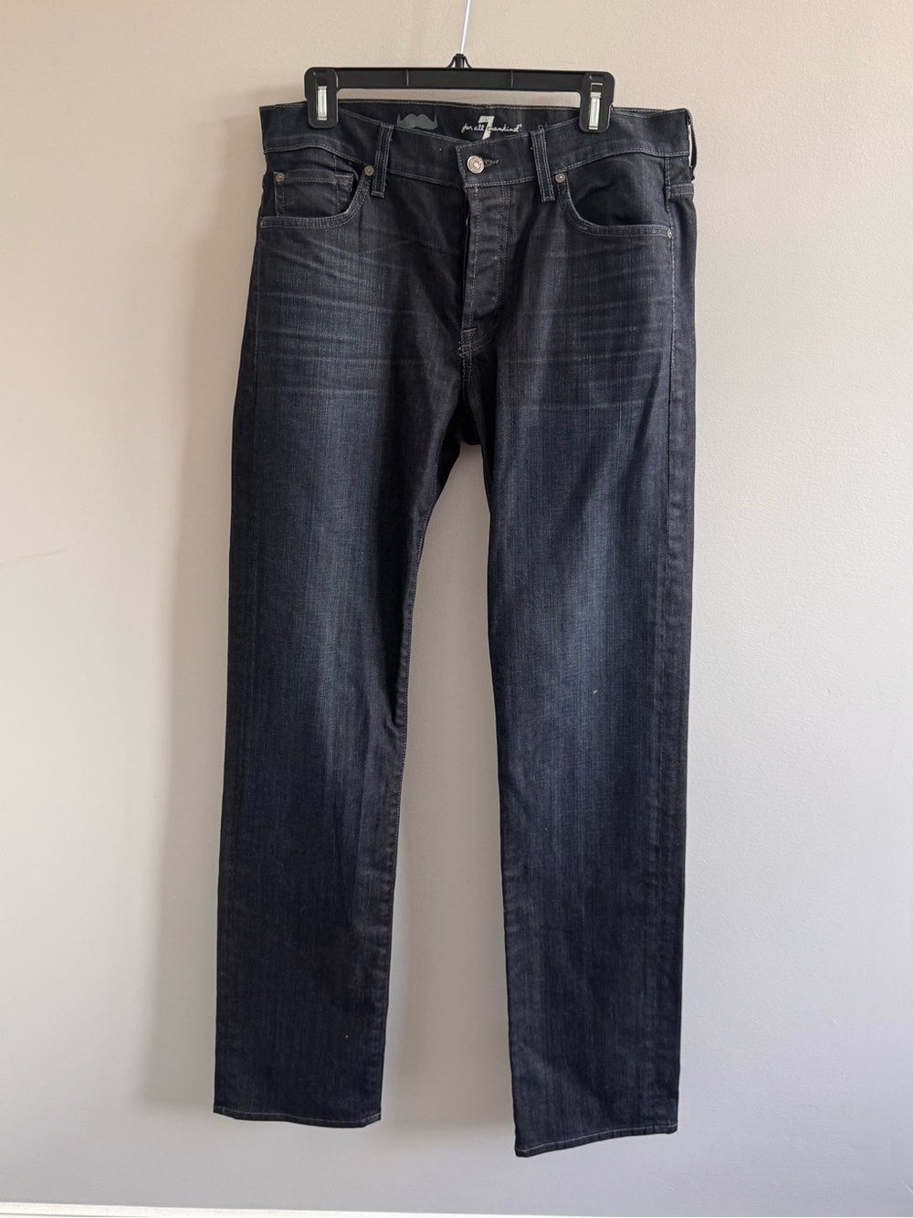 7 For All Mankind Standard‎ Dark Wash Button Fly Jeans Men's 33x34